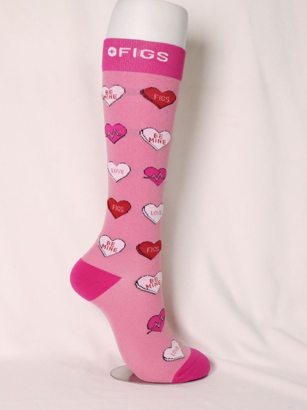 Figs Compression Socks Heart Pattern | Size S - Picture 2 of 4